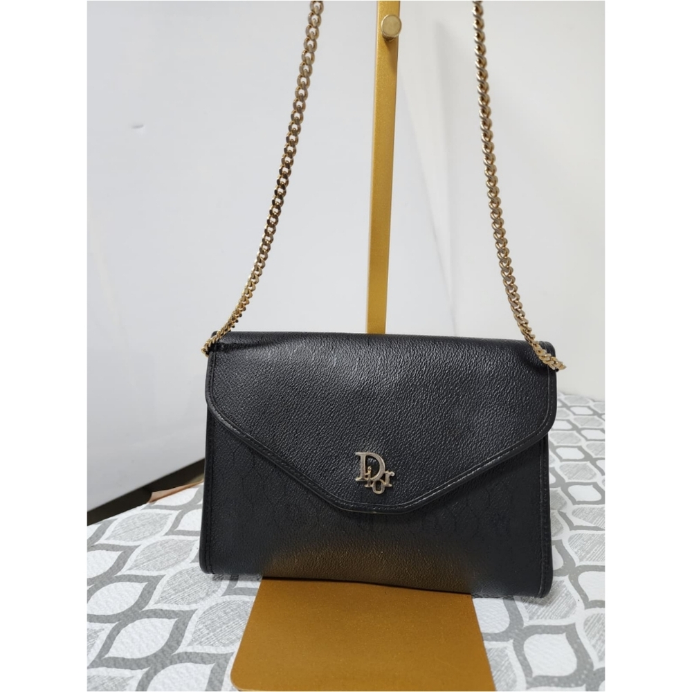 Christian Dior Vintage Leather Shoulder Bag Black - Picture 5 of 13